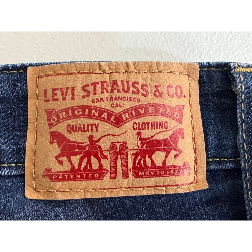 Levi's 712 High Rise Skinny blue denim jeans stretch raw hem 5 pocket Sz 28 - Picture 5 of 8